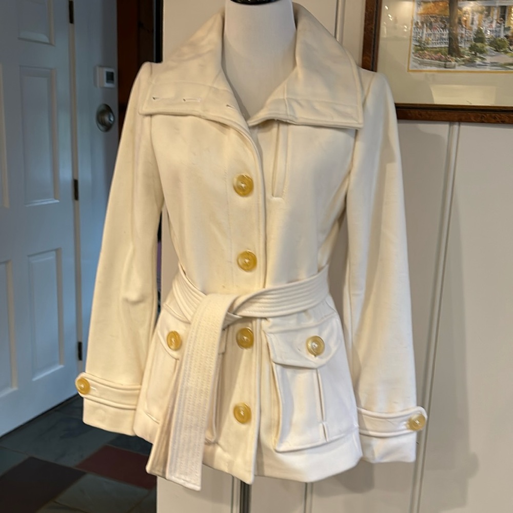 NWOT Gorgeous Flattering Pea Coat Wool Blend size M